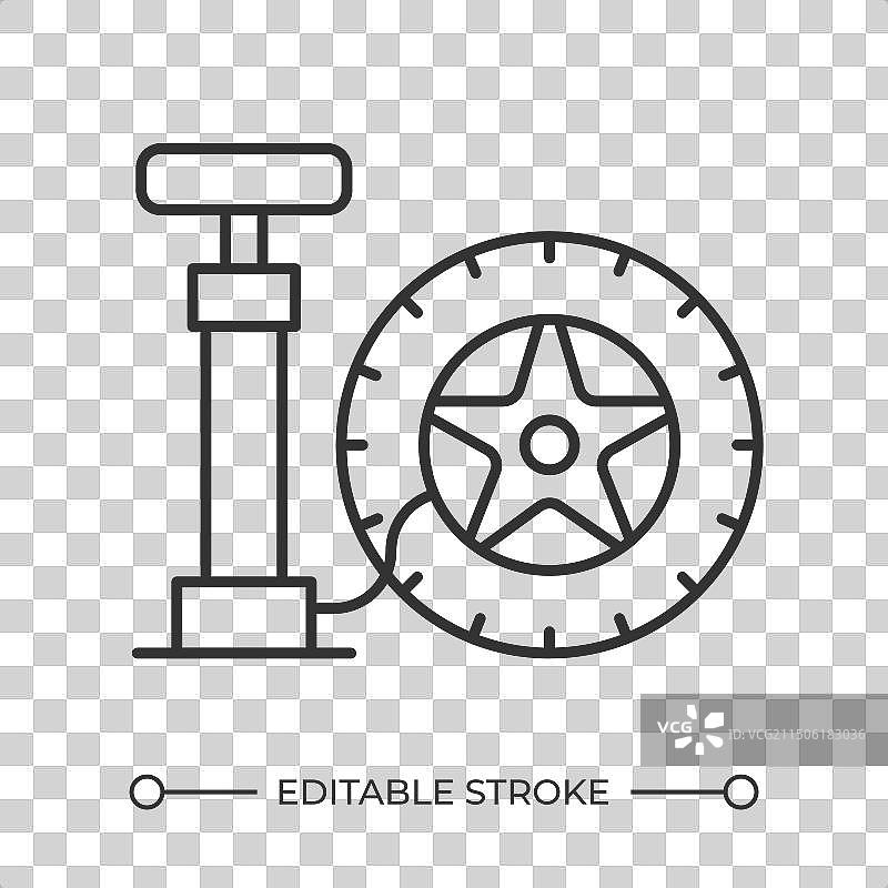 轮胎气泵线性图标图片素材