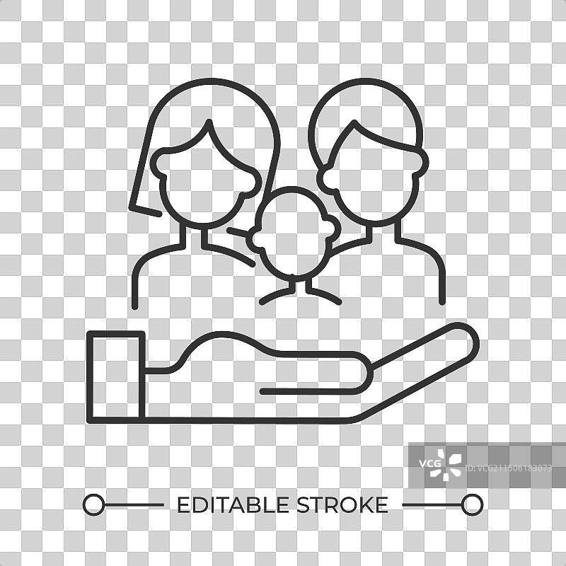 家庭保险线性图标图片素材