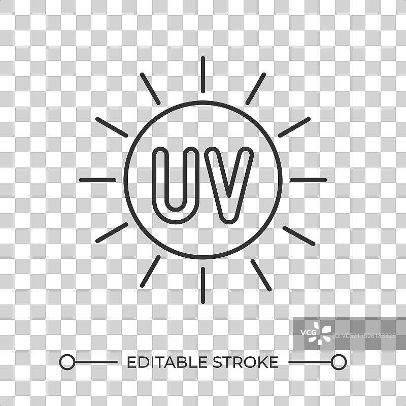 紫外线辐射线性图标图片素材