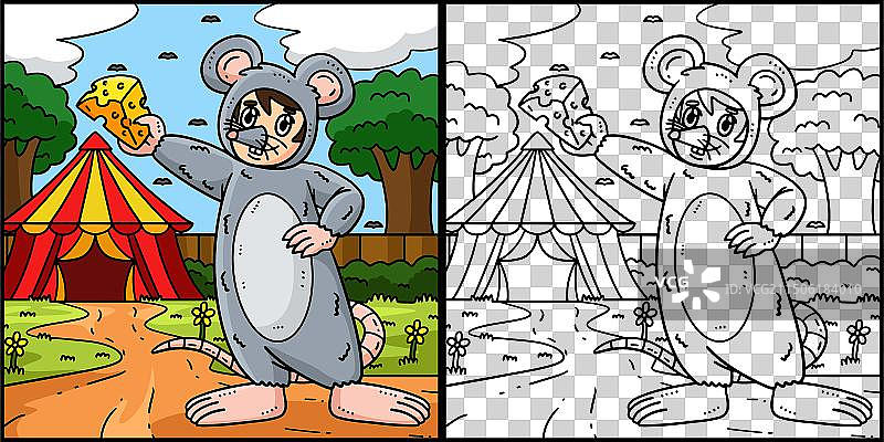 穿老鼠服装的马戏团表演者图片素材