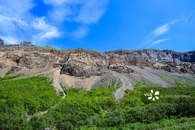 长白山聚龙温泉群峡谷风貌图片素材