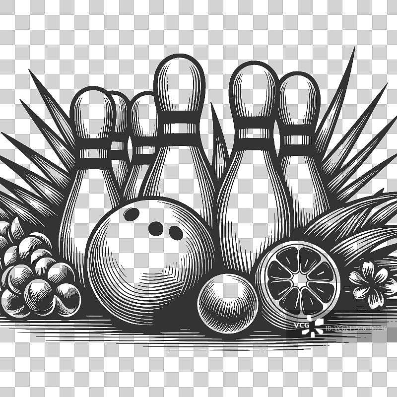 保龄球瓶球雕刻图片素材