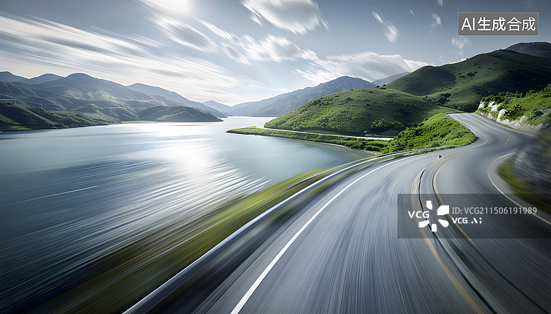 【AI数字艺术】汽车广告背景图，动感，加速度图片素材