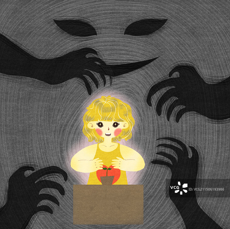 面对恶意插画图片素材