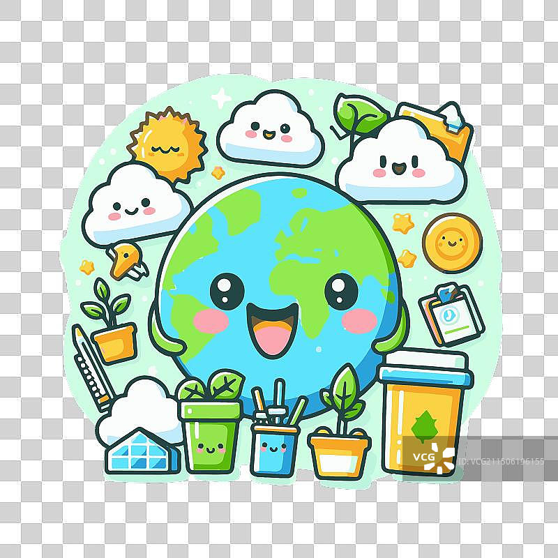 描绘各种环境条件的可爱图片图片素材