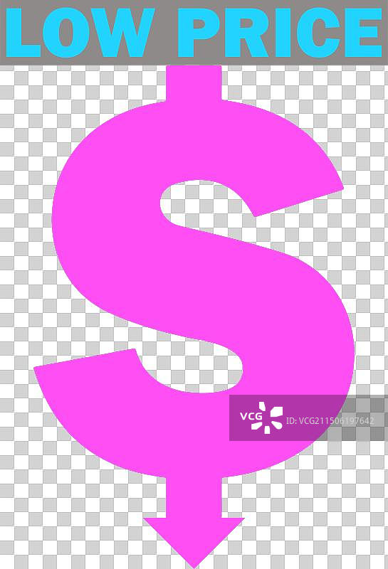 低价美元符号价格下跌图片素材