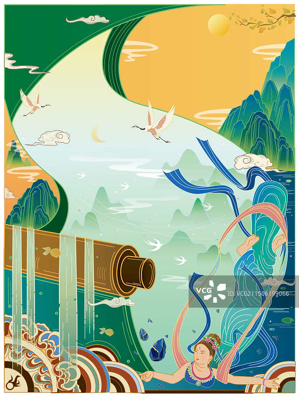 敦煌飞天彩石图片素材