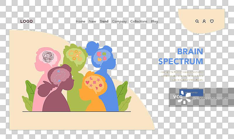 神经多样性网页banner或着陆页图片素材