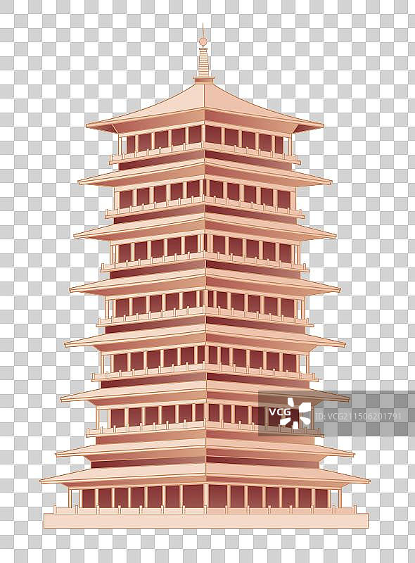 国风陕西西安城市印象地标建筑西安世博园长安塔图片素材