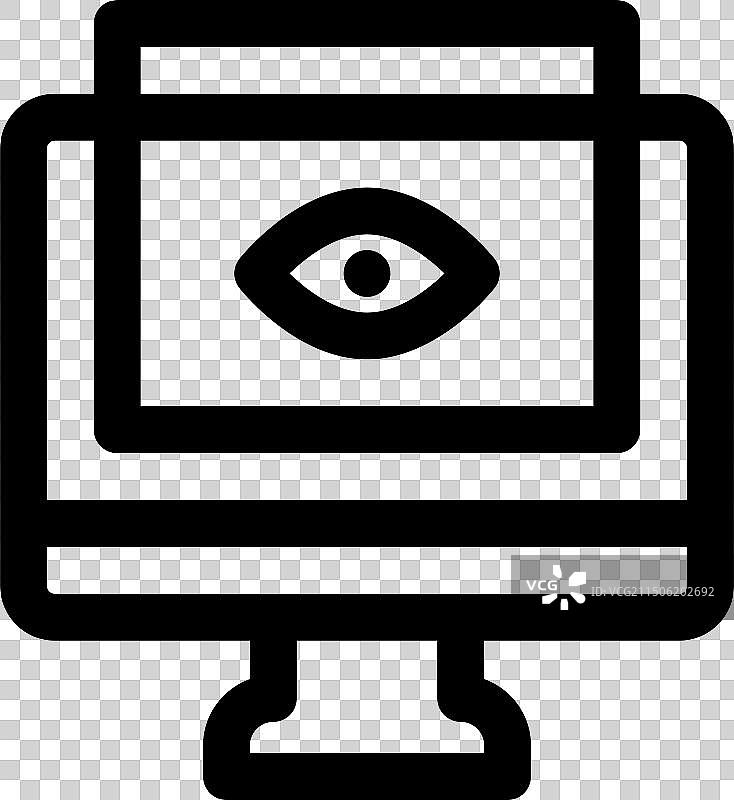 细线条风格的3D扫描仪图标设计图片素材