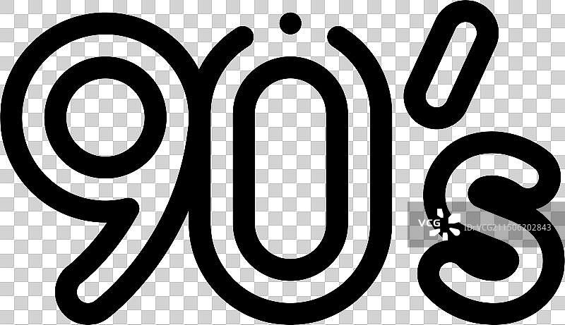 90年代图标细线条风格设计图片素材
