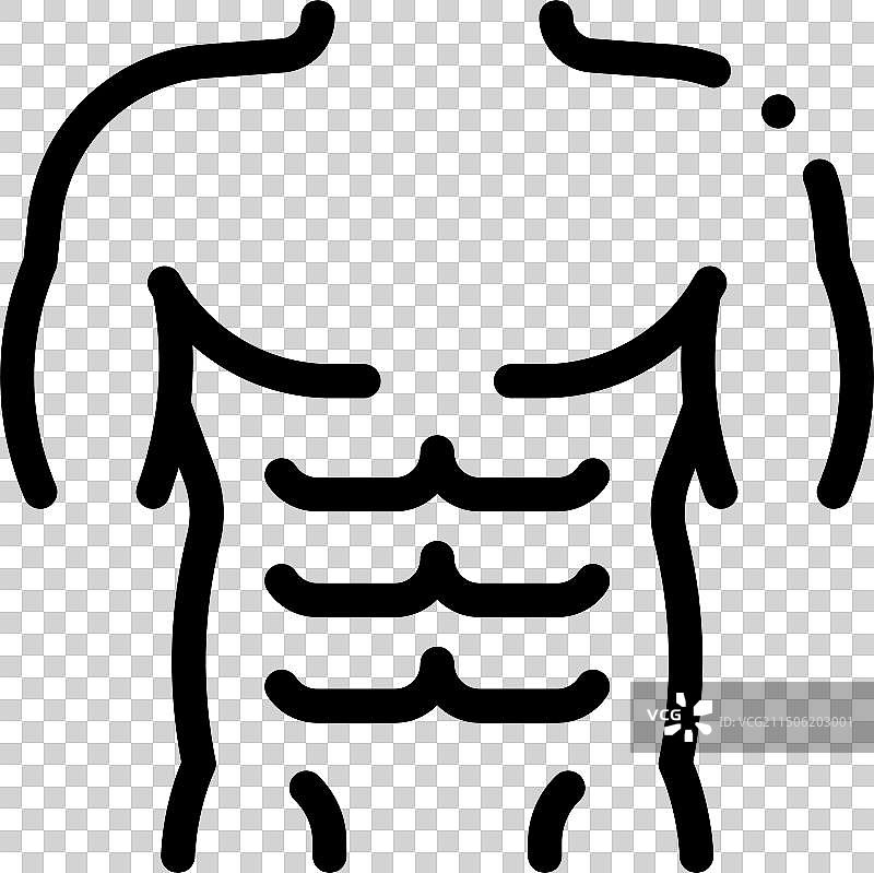 腹部整形图标纤细线性风格设计图片素材