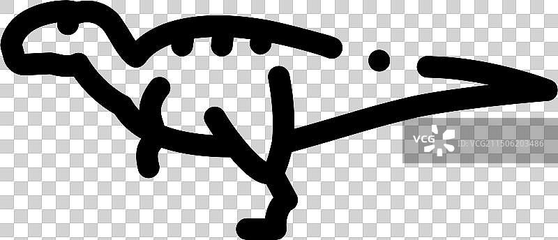 棘龙线性风格图标图片素材