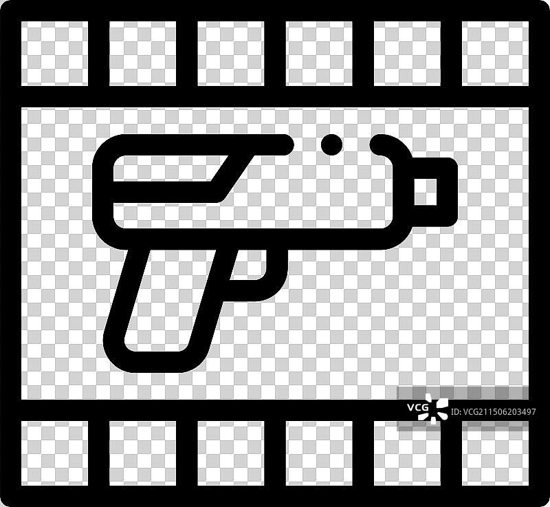 动作电影图标细线风格设计图片素材