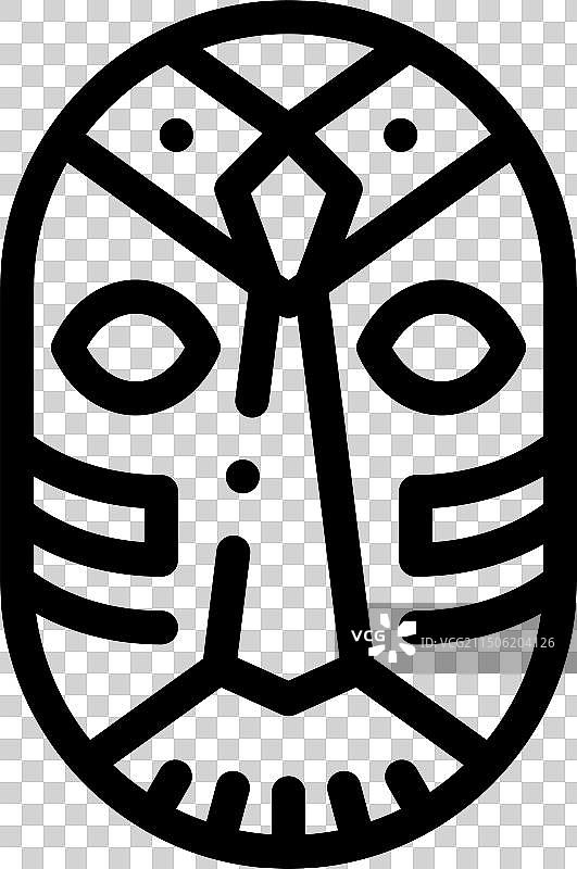 非洲图标纤细线性风格设计图片素材