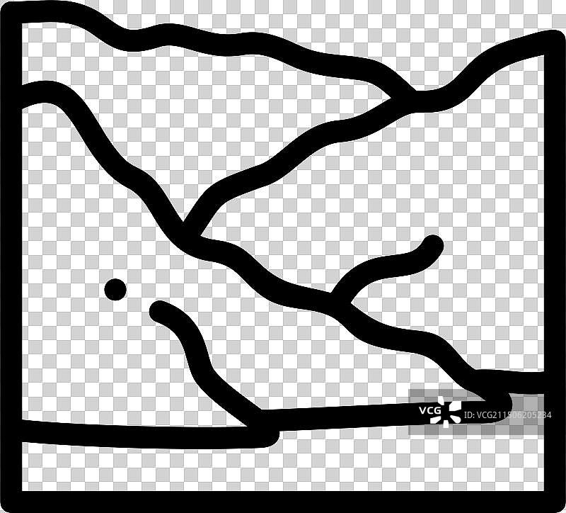 哈杰尔山脉图标纤细线性风格设计图片素材