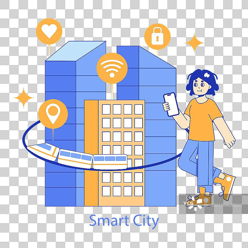 超连接扁平化图片素材