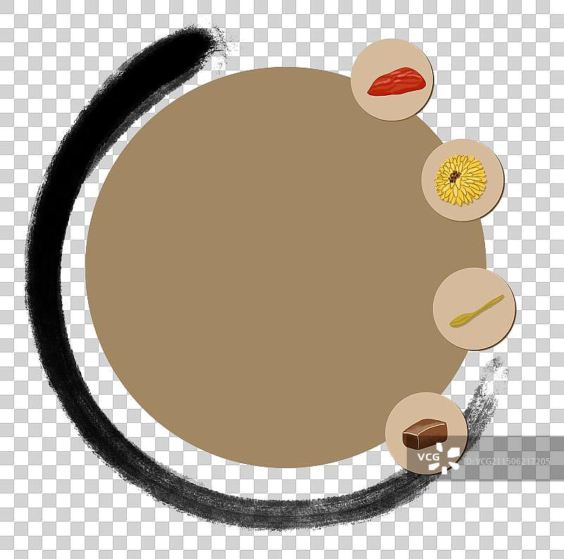 水墨和草本植物图片素材