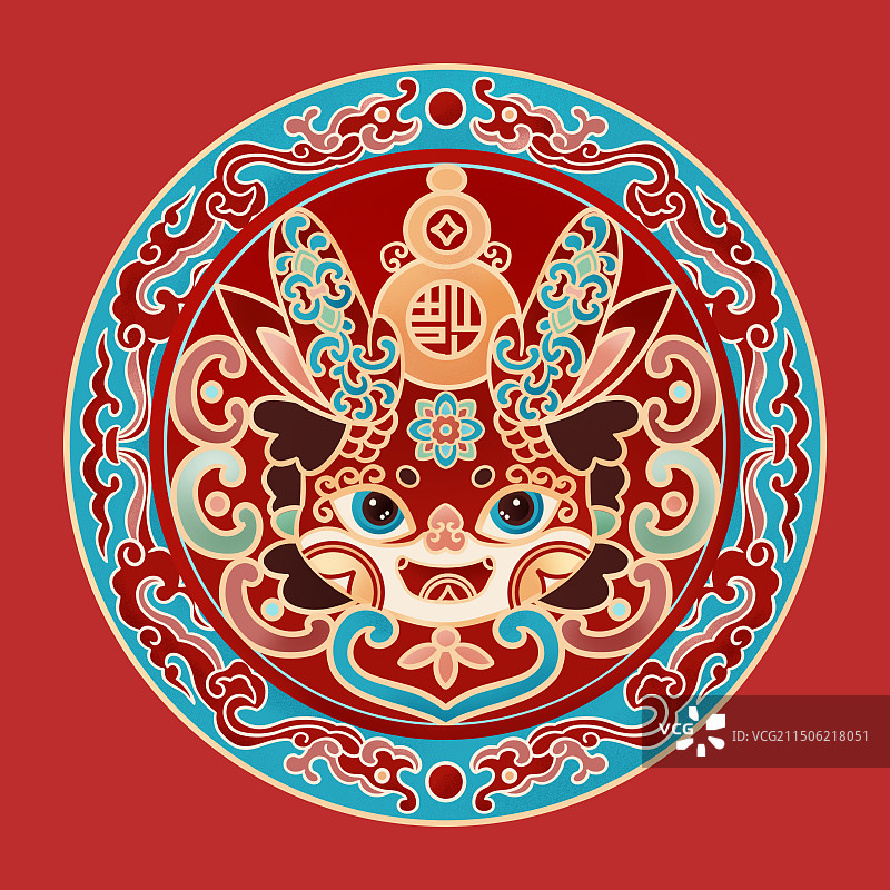 中国传统福龙纹样图片素材