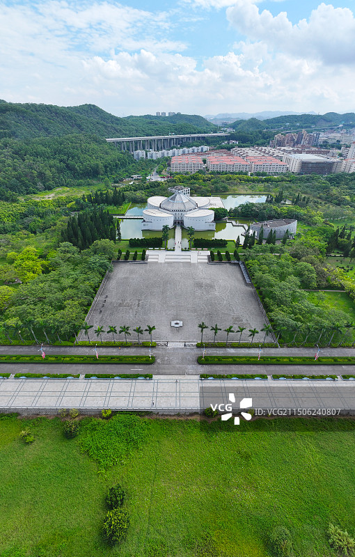 广东省东莞市虎门镇虎门大桥虎门海战博物馆航拍图片素材