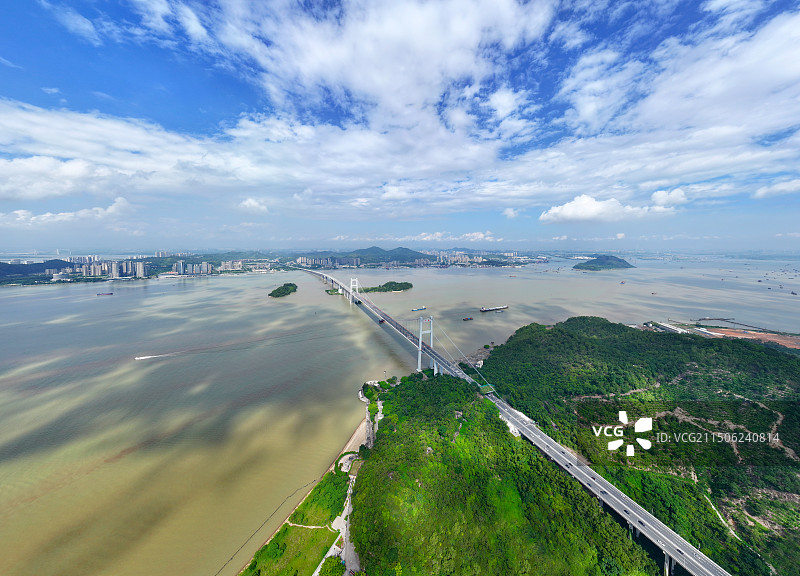 广东省东莞市虎门镇虎门大桥虎门海战博物馆航拍图片素材