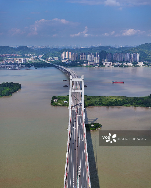 广东省东莞市虎门镇虎门大桥虎门海战博物馆航拍图片素材