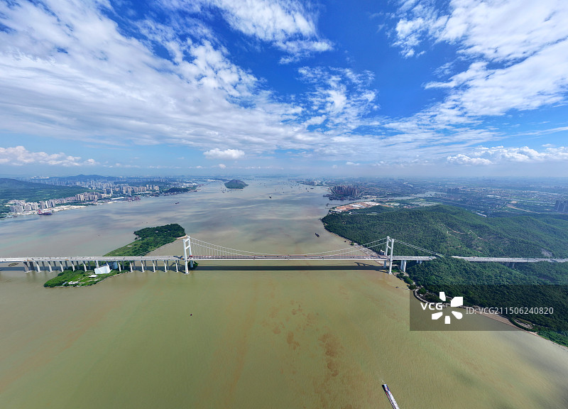 广东省东莞市虎门镇虎门大桥虎门海战博物馆航拍图片素材