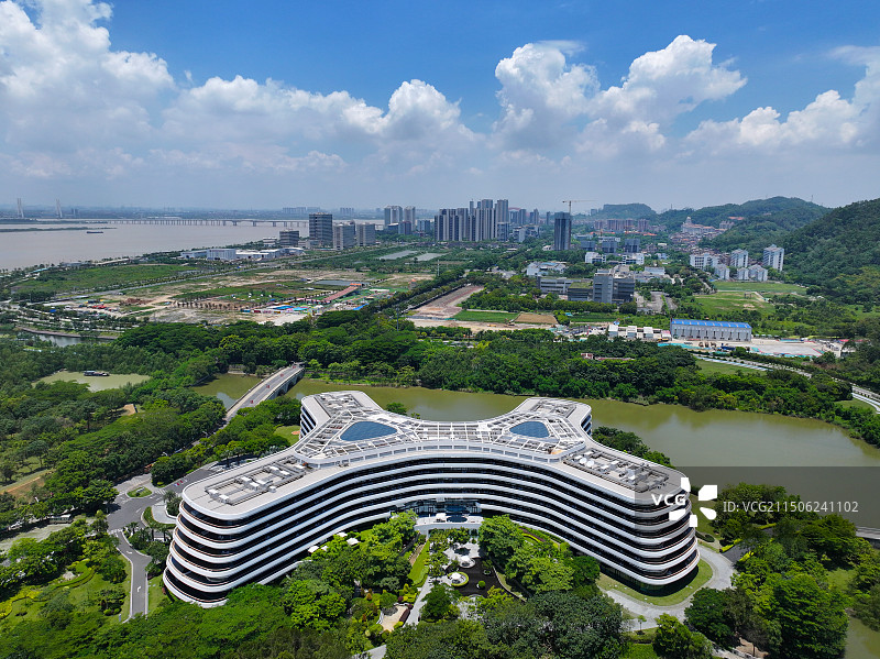 广东省广州市南沙区大角山海滨公园航拍图片素材