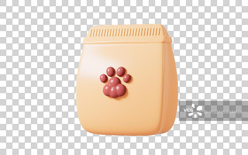 卡通宠物碗宠物粮食3D渲染图片素材