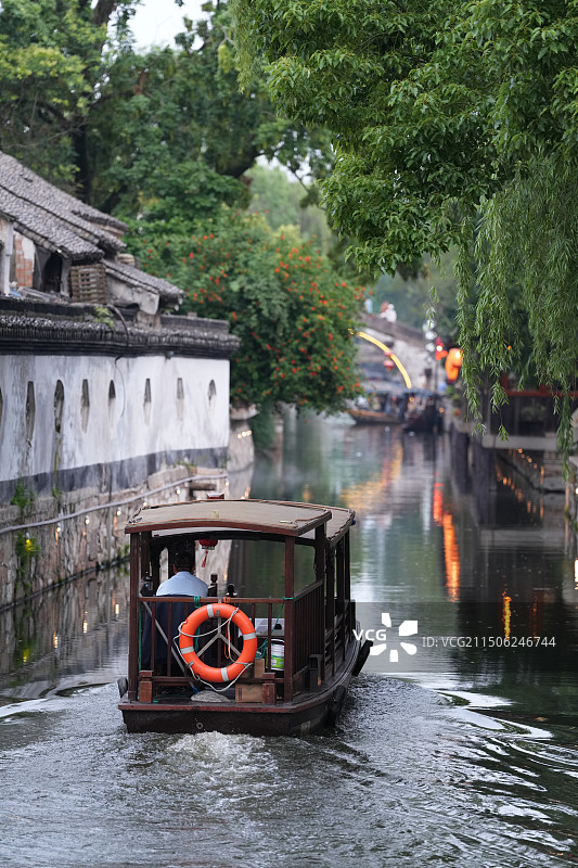 南浔古镇水乡乌篷船老建筑图片素材