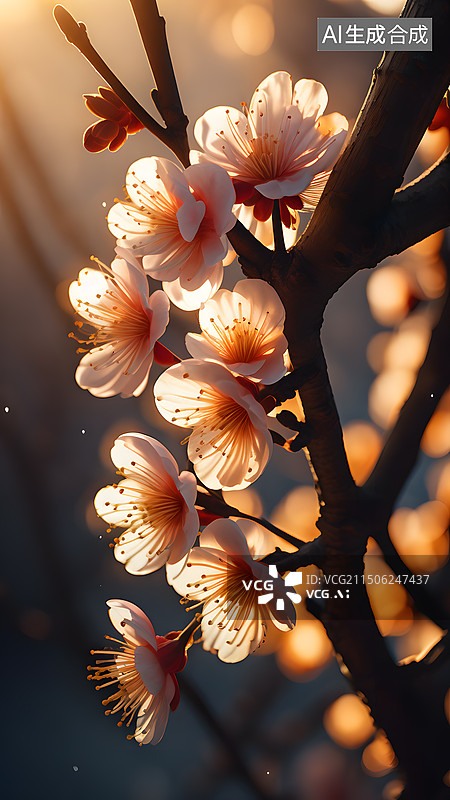 【AI数字艺术】梅花特写图片素材