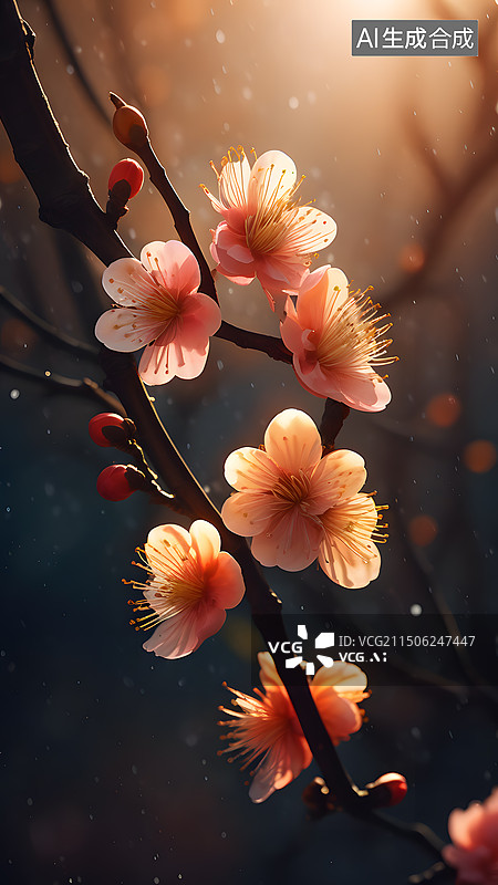 【AI数字艺术】梅花特写图片素材