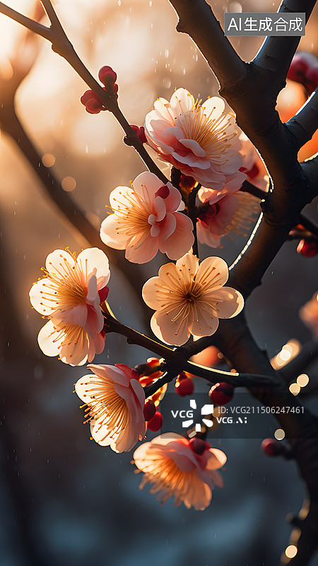 【AI数字艺术】梅花特写图片素材