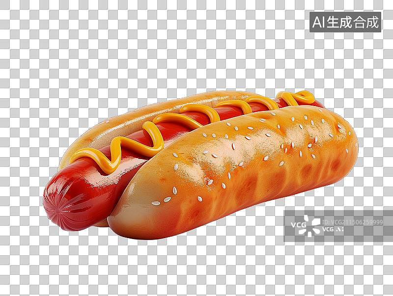【AI数字艺术】卡通食物 热狗 3D免扣图片素材