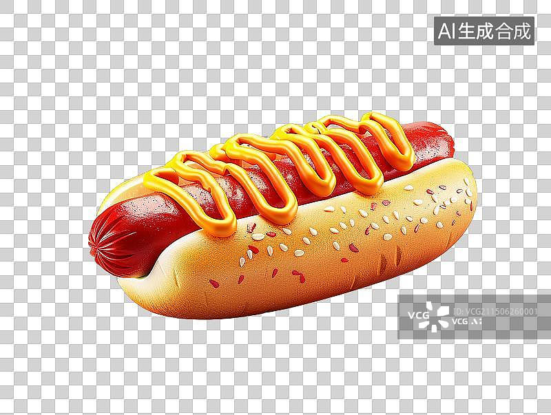 【AI数字艺术】卡通食物 热狗 3D免扣图片素材