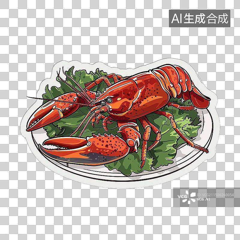 【AI数字艺术】在盘子里的小龙虾图片素材