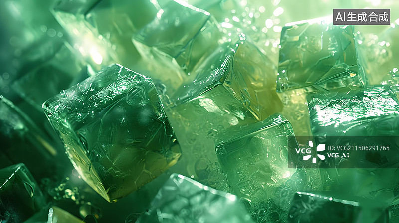 【AI数字艺术】冰块，薄荷，果冻，莫吉托图片素材