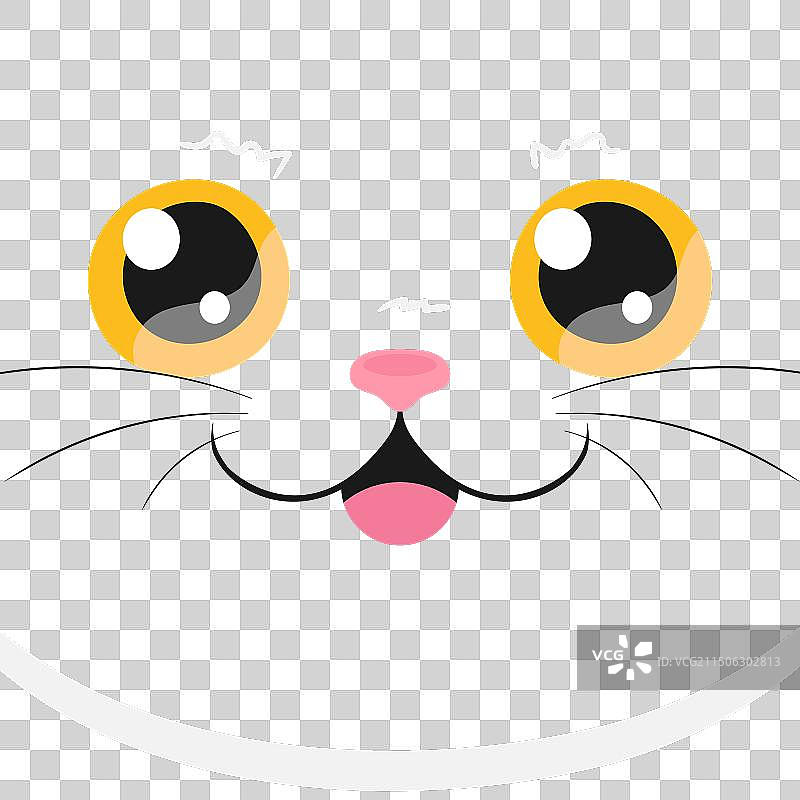 可爱白猫脸部特写快乐背景图片素材