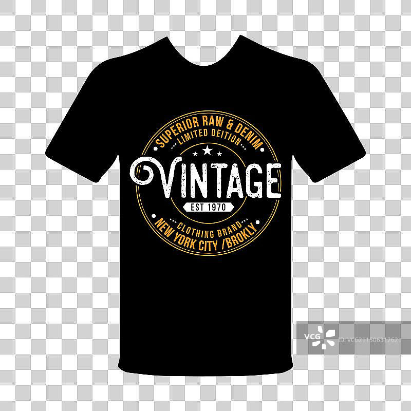 复古T恤设计图片素材