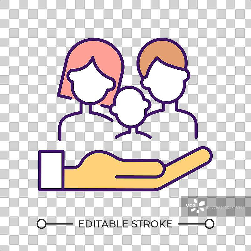 家庭保险RGB颜色图标图片素材