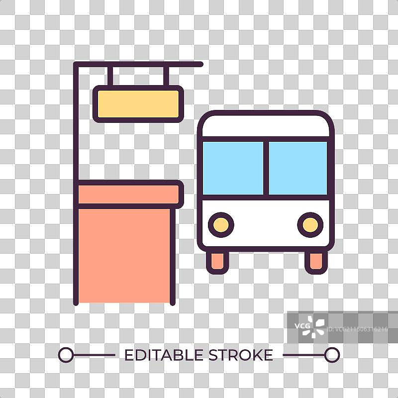 公交车站RGB颜色图标图片素材