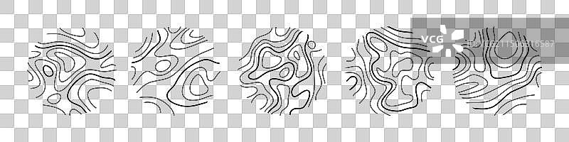 圆形木纹或地形图线条图片素材