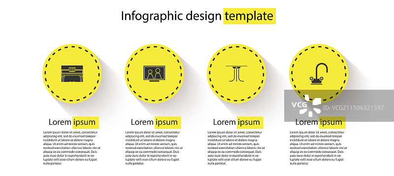 桌子上的三角钢琴相框图片素材