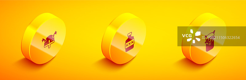 2.5D维京人角盔威士忌套装图片素材