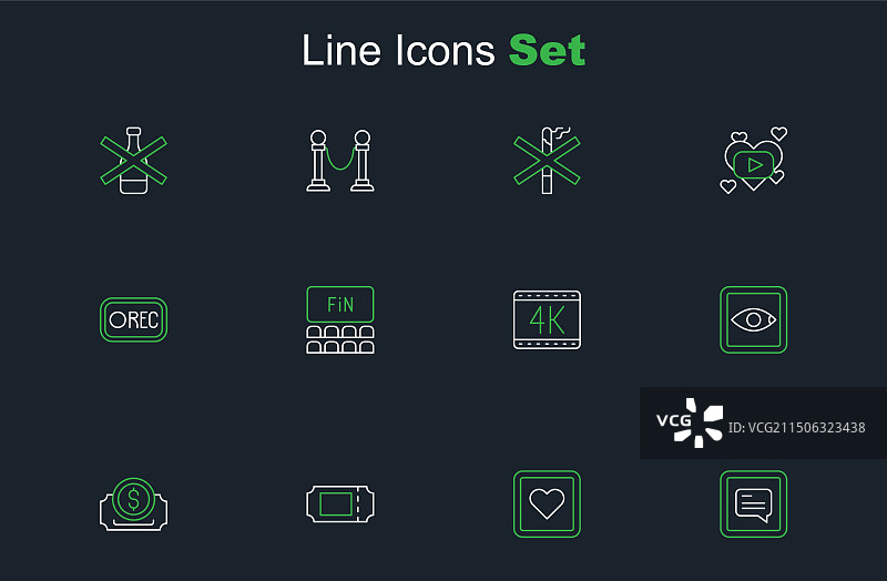 带字幕的视频，如心形电影图片素材