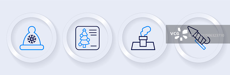 烟花火箭圣诞节烟囱组合图片素材