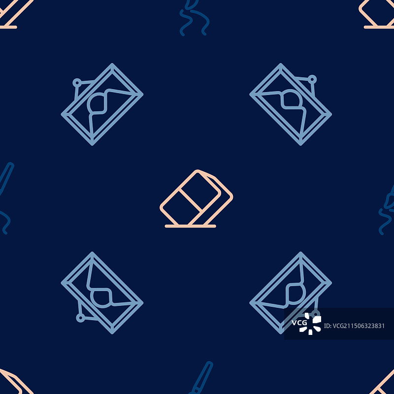 画笔风景画橡皮擦组合图片素材