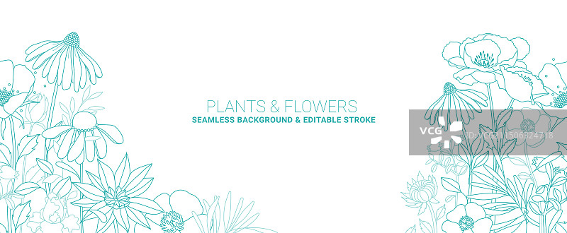 绿色植物轮廓抽象背景图片素材