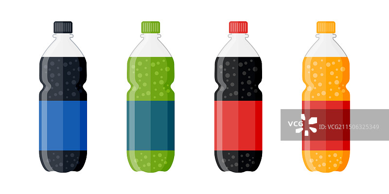 扁平风格的塑料苏打饮料瓶图标图片素材