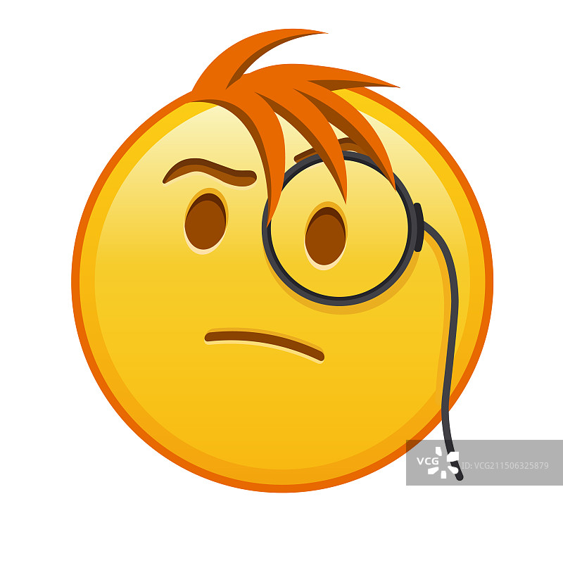 黄色单片眼镜表情符号大图图片素材